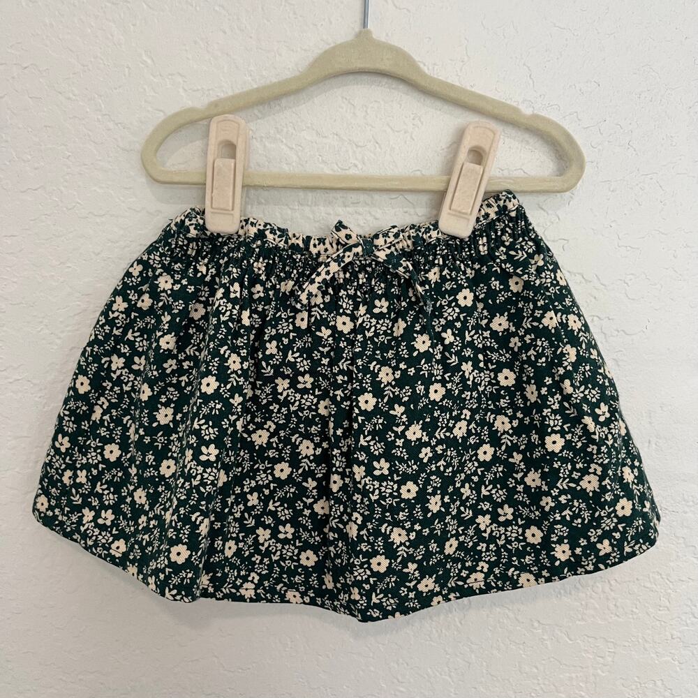 Zara Baby Girl Dark Green Floral Skort Size 1.5 Years (Fits 2T) NWOT